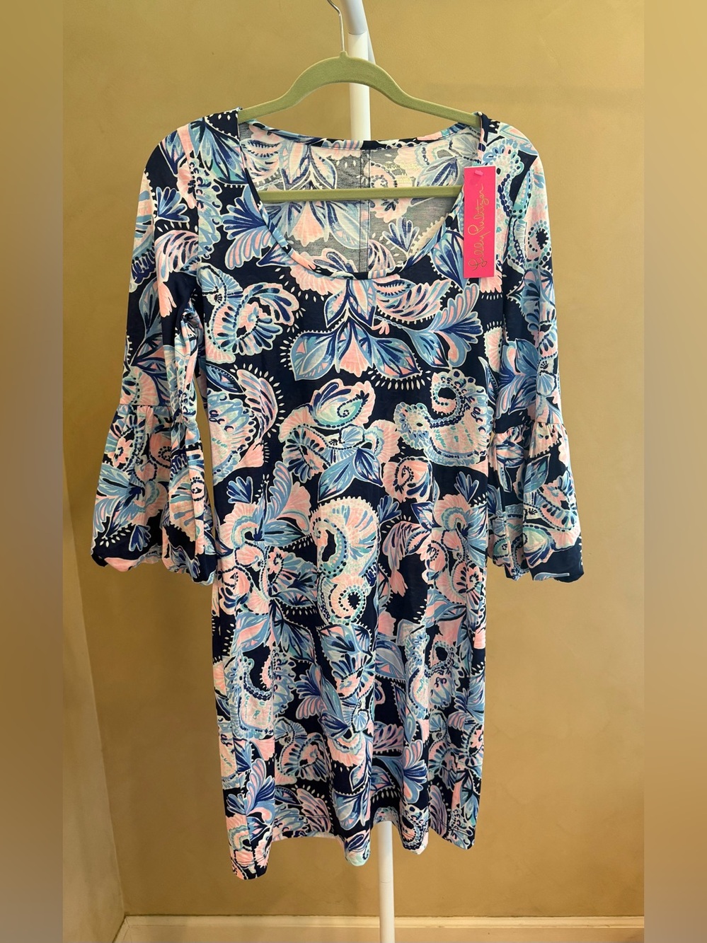 Lilly Pulitzer Carlile Dress in High Tide Navy Holy Flockamolie print NWT MEDIUM